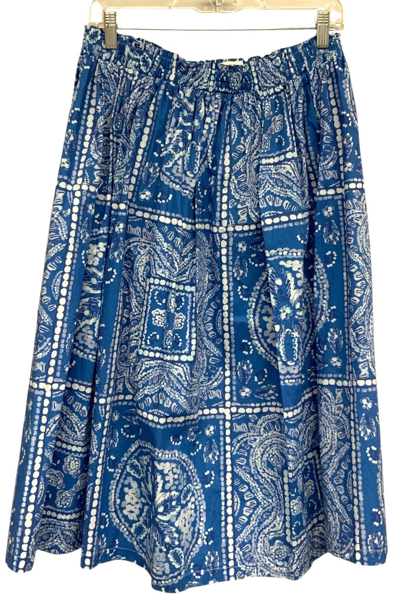 VINEYARD VINES Blue Batik Print Smocked Waist Skirt