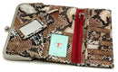 HOBO Black/Brown/White Snake Print "Lauren" Clutch Wallet