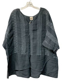 LA BOTTEGA DI BRUNELLA Slate Stripe Linen/Cotten Asym Hem S/S Top