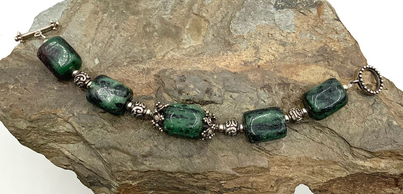 Sterling & Ruby in Zoisite Bracelet