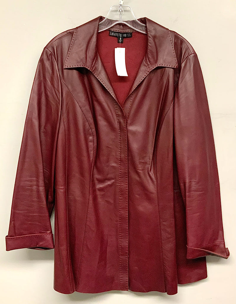 LAFAYETTE Wine Leather B/D L/S Top