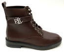 LAUREN Brown Lea Lace-Up "Elridge" Ankle Boots 6.5