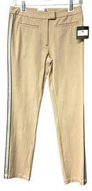 PATTY KIM Khaki w/Tuxedo Stripe Slim Leg Pants