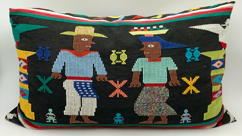 Vintage Central American Woven Throw Pillow