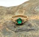 14kt Gold, Emerald & Diamond Ring