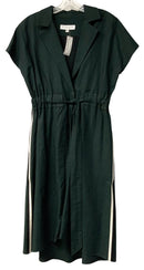 INCLAN STUDIO Green/Black Houndstooth w/Tuxedo Stripe S/S Dress