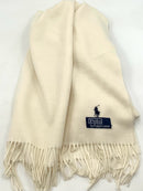 POLO Ivory Woven Fringe Scarf