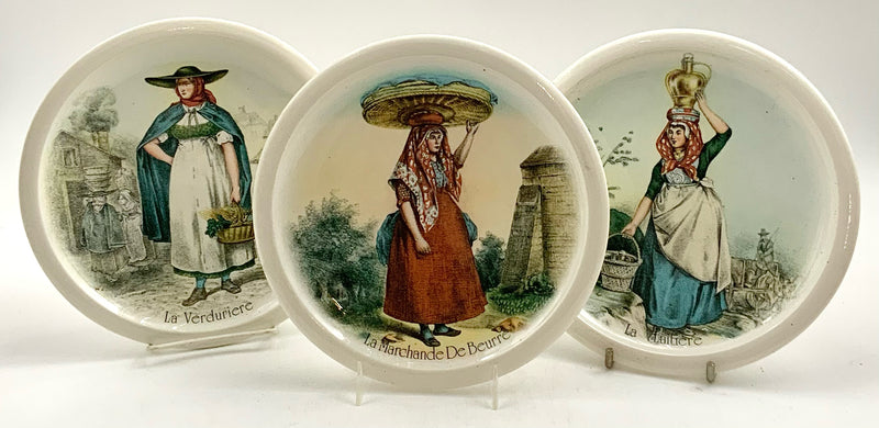 Set/3 Antique French Plates
