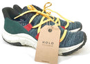HOLO FOOTWEAR Teal Yellow Red Knit Suede Maverick Sneakers 11