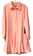TUCKERNUCK Peach Ruffle Hem "Callahan" L/S Shirt Dress