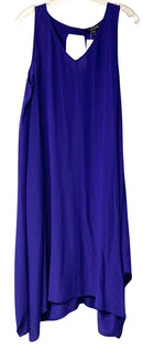 EILEEN FISHER Royal Blue V-Neck Asym S/L Shift Dress