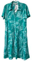 LA MER LUX Turq/White Tiered S/S B/D Dress