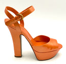 SERGIO ROSSI Orange Patent Leather Scarpe Donna Platform Sandals 39