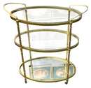 Gold Metal Three Tier Bar Cart