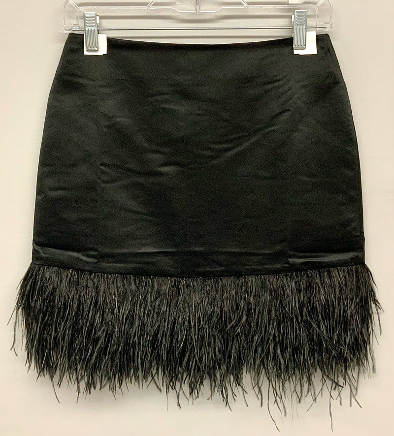 J CREW Coll. Black Satin Feather Mini Skirt