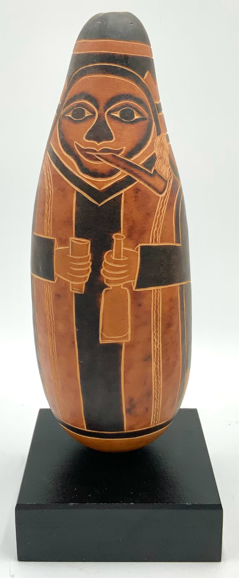 Hand Carved Peruvian Gourd Figure