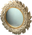 Round Leaf Mirror With Painted Finish