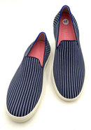 ROTHY'S Navy/White Riviera Pinstripe Slip-On Sneaker 7.5