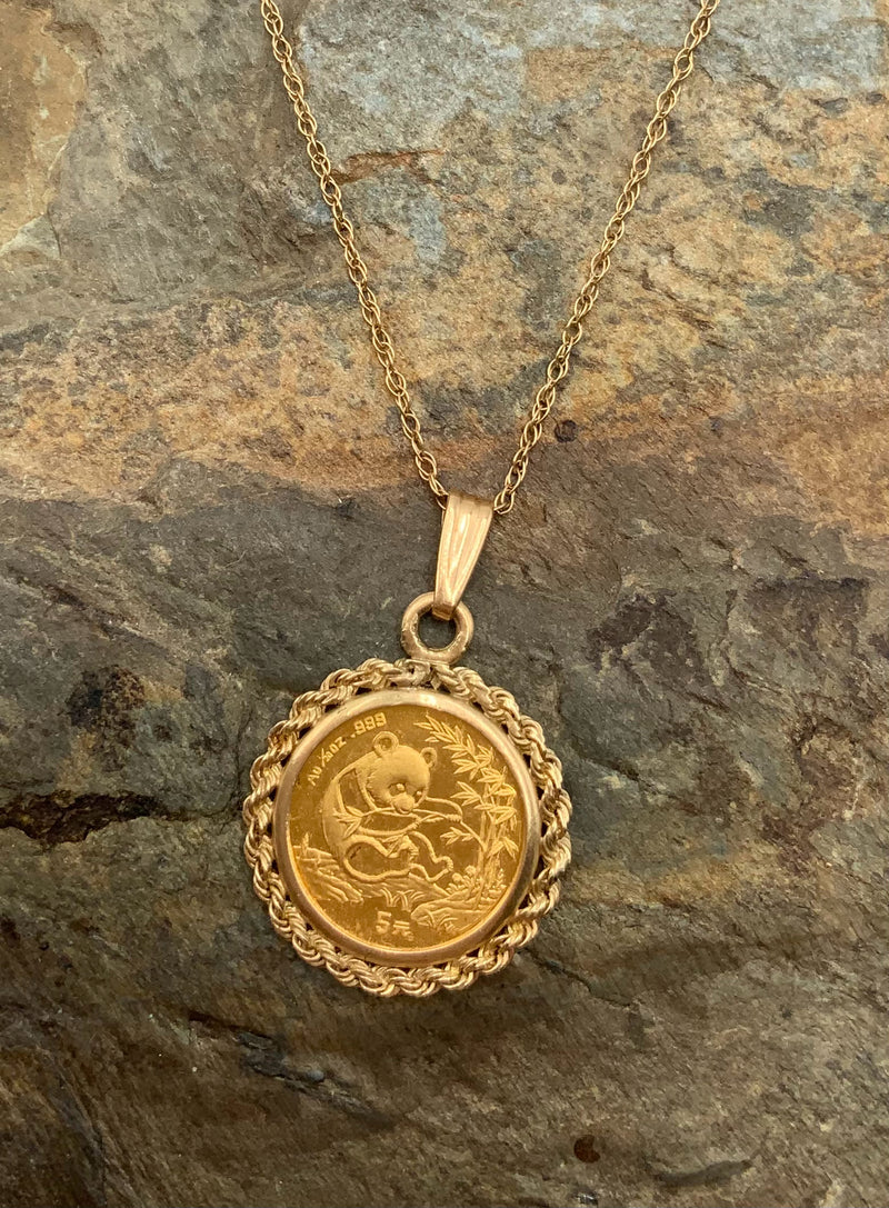 24kt/14kt Gold 1994 Chinese Panda Coin Necklace