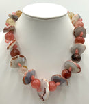Artisan Brass, Agate & Quartz Beaded Necklace