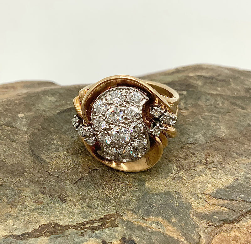 14kt Gold & Diamond Cluster Ring