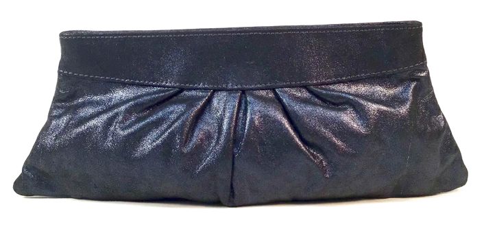 LAUREN MERKIN  Midnight Shimmer Leather "Louise" Clutch