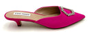 STEVE MADDEN Pink Satin Kees Jeweled Pointed Mules 8