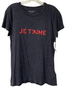 ZADIG & VOLTAIRE Navy Marine Red JE T'AIME Cotton S/S Tee