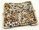 HOBO Brown/Multi Snake Print Lea "Rachel" Continental Tri-Fold Kiss Lock Wallet