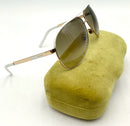 GUCCI White Enamel Goldtone Frame Brown Gradient Lens Aviator Sunglasses
