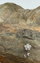 14kt Gold, 10kt Gold & Diamond Flower Necklace