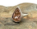 Uno de 50 Silverplate Cocktail Ring With Pink Crystal Stone