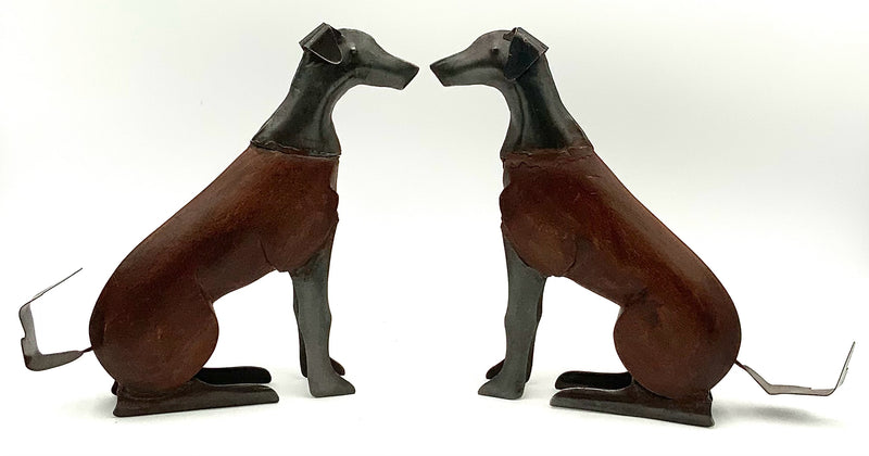 Pair of Wood & Metal Dogs
