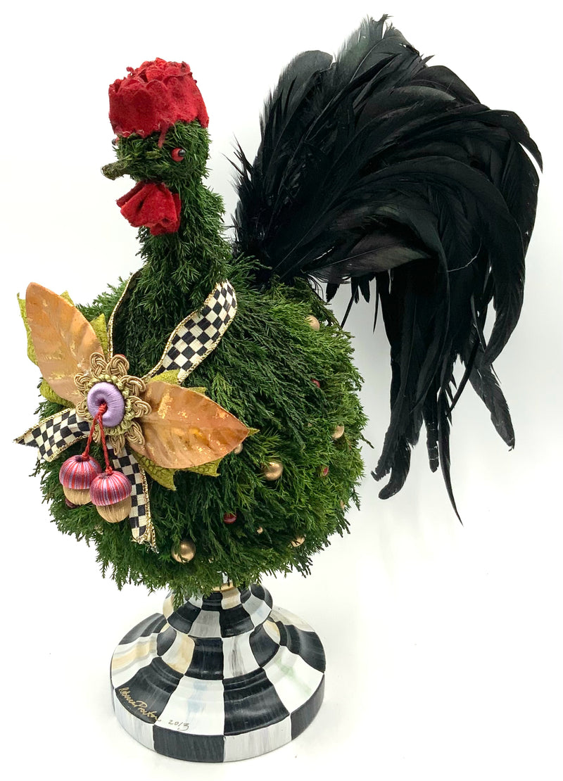 Mackenzie Childs Courtly Check Topiary Rooster