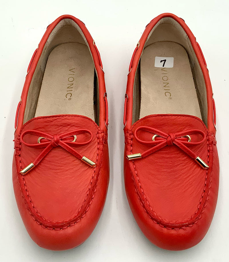 VIONIC Coral Leather Virginia Driving Moccasins 7