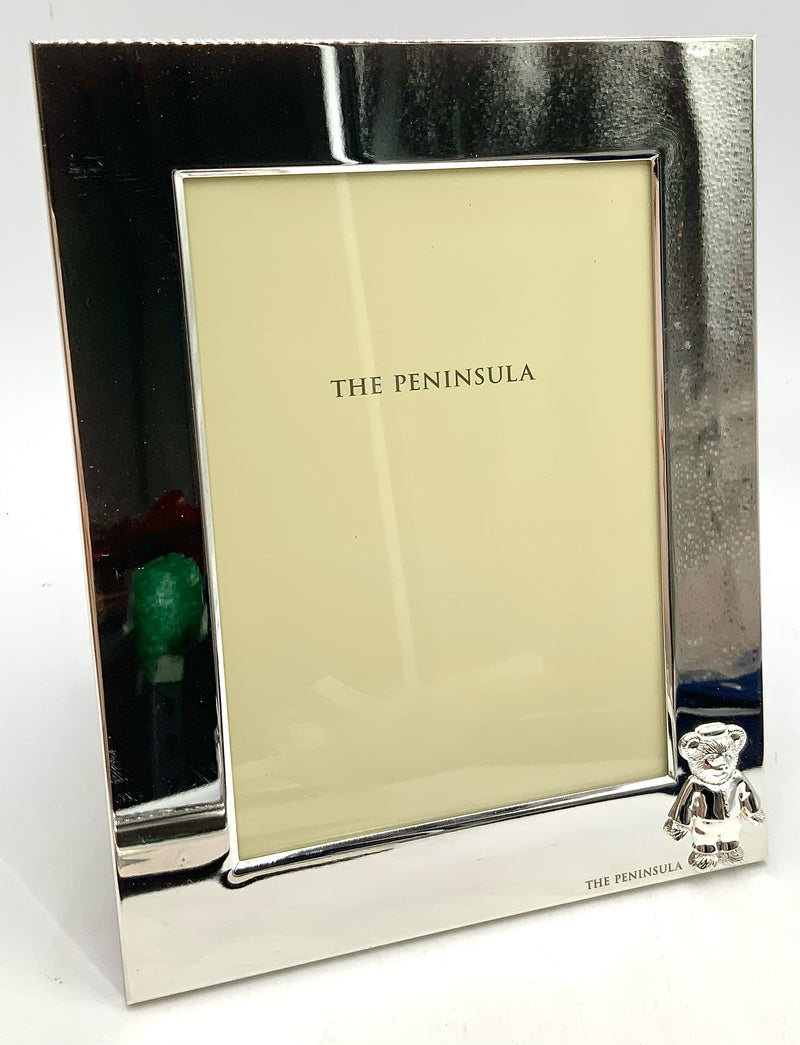 The Peninsula Silverplate Photo Frame with Teddy Bear