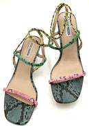 STEVE MADDEN Multi Colored Snake Print Meline Sandals 9.5