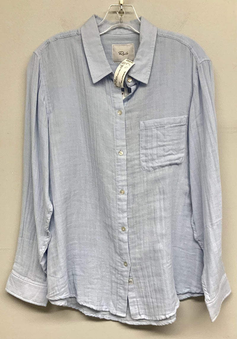 RAILS Lt Blue Cotton L/S B/D Top