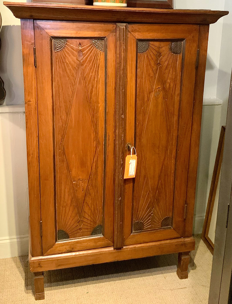 Indonesian Carved Wood Cabinet