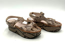 VICTORIA BECKHAM Nuetral Taupe  Python Platform Sandals 8