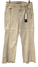 LIVERPOOL Biscuit Tan Mineral Wash Hannah Crop Flare Jeans