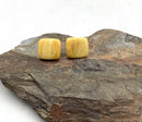 Gold Plated Metal & Amber Screw Back Earrings