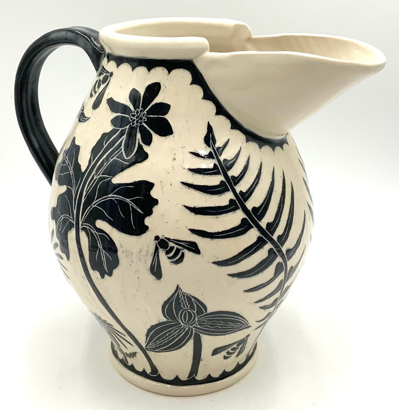 Handmade "Appalachian Wildflowers" Pottery Pitcher Vase