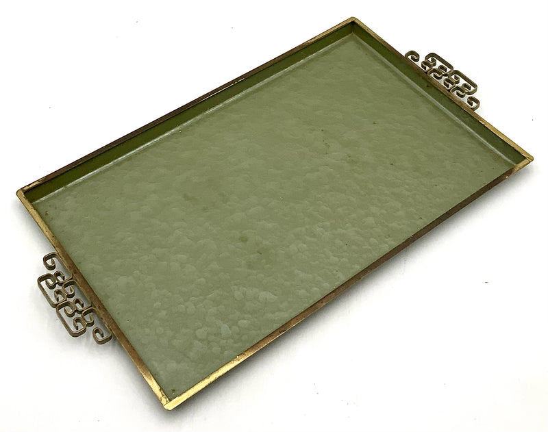 Vintage Green Metal Tray