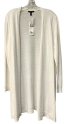 EILEEN FISHER White L/S Open Linen Blend Cardigan