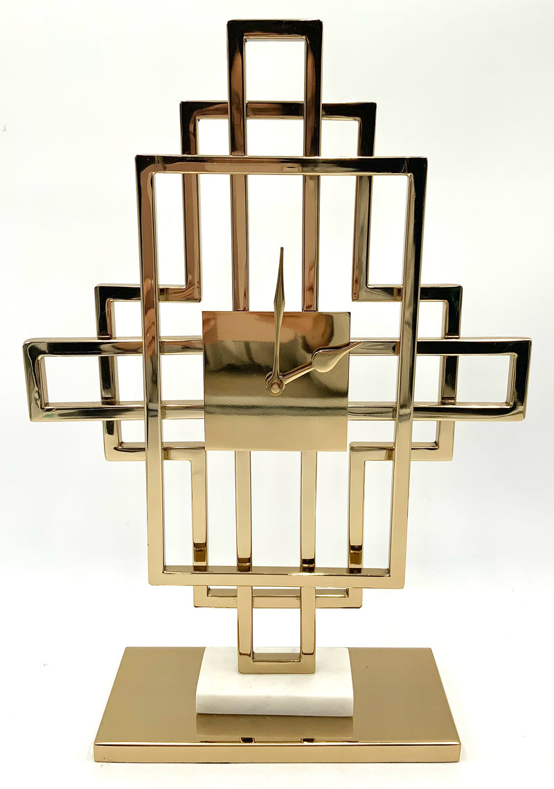 Contemporary Gold Metal Clock