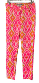 GRETCHEN SCOTT Neon Pink/Orange/White Ikat Slim Leg Jeans