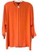 EILEEN FISHER Orange 3/4 Sleeve B/D Silk Top