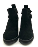 EILEEN FISHER Black Suede Wedge Tinker Ankle Boots 9