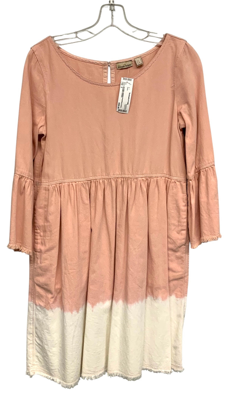 HOLDING HORSES Pink/White Ombre Bell Sleeve Dress